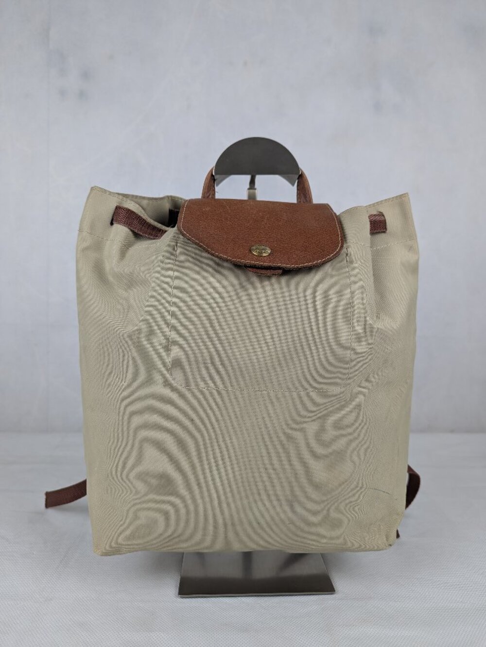 Longchamp Le Pliage Nylon Backpack Beige - Used - Authentic - Fast Shipping